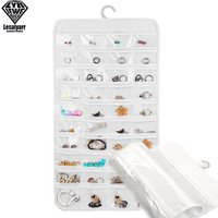 72-Taschen-Schmuck zum Aufhängen, PVC-Aufbewahrung, Organizer, Halter, Ohrring, Tasche, Display, transparent