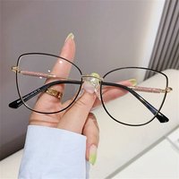 New Cat Eye Metal Eyeglasses Frame Blue Light Blocking Support Customized Optical Glasses Anti Blue Light Glasses Eyewear