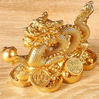 2024 Feng Shui Dragon Statue Attract Wealth New Year Dragon Sculpture Good Luck Auspicious Dragon Statuette Desktop Decoration