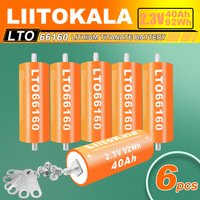 6pcs LiitoKala 2.3V 40Ah Battery LTO 66160 10C DIY 12V 24V 48V 40Ah Low Temperature Resistant Lithium Titanate Batteries