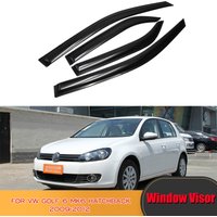 4 Pcs Black Tinted Car Side Window Deflector For Volkswagen VW Golf 6 MK6 Hatchback 2009-2012 Weathershields Sun Rain Visor