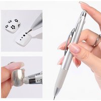 KANIU Push-button 5 In 1 Nail Art Dotting Pen Ballpoint Pen Design Blending Pull-line Rhinestone Application Nail Art Tools