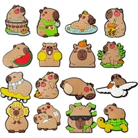 Animals Capybara Shoe Charms Pin for Crocs Accessories Charms Clogs Bubble Slides Shoe DIY Shoe Decoration Buckle Party Gifts