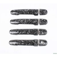 For Toyota Yaris Vitz XP90 2006- 2011 Forged Pattern Carbon Fiber Chrome Car Door Handle Cover Trim Styling Accessories