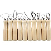 Pottery tools clay clay manual single-head repair round 10-piece stainless steel sharpening knife big head knife