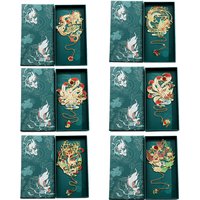 1pc Hollow Metal Bookmarks Chinese Divine Beasts Gift Boxed Reading Markers for Book Lovers Girls Book Accessories Gifts