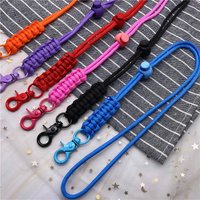 Outdoor Rock Climbing Colorful Paracord Flat Knot Keychain Camping Rescue Emergency Rope Metal Hook Lanyard For Phone Camera