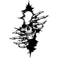 Horror Characters Skull Force Open from Cracked Series Sticker for Car Styling Automobile Window Body Halloween Decal Decoration