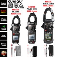 KUAIQU KM216C KM216B KM216A True RMS 1200A 600A Amp Meter Clamp, 4000 6000 9999 Counts Digital Multimeter, Amperimetric Clamp