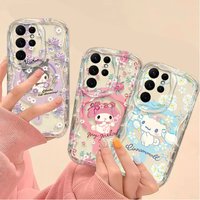 Melody Kuromi Cinnamoroll Floral 3D Case for Samsung Galaxy S26 S25 Ultra S24 S23 S22 Plus S21 FE A07 4G A17 A37 A57 5G Silicone