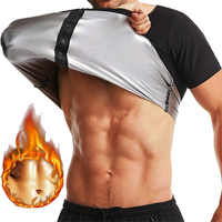 Menโs Sauna Sweating Shapewear Heat Trapping Workout Fat Burning Shirts Slimming Body Shaper Waist Trainer Fitness Tops Corsets