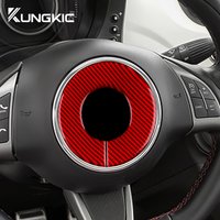 Car Steering Real Soft Carbon Fiber Sticker for Fiat 500 Abarth 595 2012 2013 2014 2015 2016 2017 2018 2019 2020 2021 2022 2023