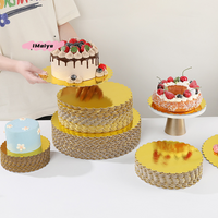 Golden round Cake Boards 4/5/6/7/8/10 Inch Circle Cardboard Base Cupcake Dessert Tray for Birthday Party Cake Decorating Supplie