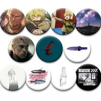 Anime Vinland Saga Brooches Thorfinn Karlsefni Canute Cartoon Pins Fashion Round Badge for Backpack Accessories Jewelry Gifts
