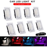 2/4/8pcs LED Car Light Bulbs Kit Trunk Frunk Door Puddle Light For Tesla Model 3 Y X S Easy Plug Replacement LED Interior Lamp