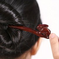 Easter Bunny Rabbit Shaped Hair Chopstick Vintage Hair Stick Wooden Hair Clip Hanfu Hairpins Headwear Carved Hair Accessories