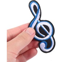 4Pcs Music Note Embroidery DIY Patch Iron on Clothes Patches for Jackets Hats Bags Shoes Hair Accessories Decorative Appliques