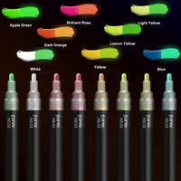8 Colors Luminous Art Markers Permanent, Quick Drying For Painting DIY on Wood Stone Glass Art Stationery School Supplies