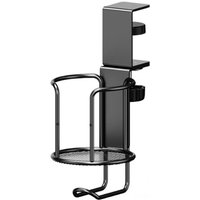 Fixed/Rotating Cup Holder, Drill-Free Arm Clamp Mount for Desk Table Edge, Anti-Spill & Anti-Fall Secure Holder