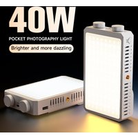 40W LED Camera Light 2800K-9000K Handheld Fill Light RGB Portable Lights Panel 4400mAh Rechargeable Video Light for Photography