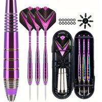 Darts Metal Tip Set 3 Aluminum Shaft Metal Dart Professional Darts Steel Tip Sets Extra 3 Dart Flights 3 Replace Plastic Shafts
