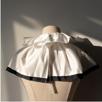 Oversized Clown Collar Satins Fabric And Ball Decors Detachable Neckwear For Stage Performances And Costume Parties