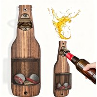 Wooden wall mounted bottle opener, solid wood beer screwdriver, creative wall mounted bottle design, storage bottle opener