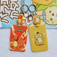 Kawaii Pokemon Card Holder Pikachu Psyduck Bulbasaur Charmander Keychain Card Case For ID Credit/Pass/Credential/Photo Protector