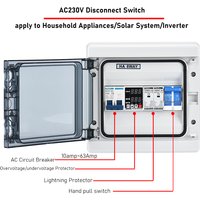 AC Combiner Box 230V 10A~63Amp Circuit Breaker SPD Household/Solar Overvoltage/Undervoltage/Short Circuit/Lightning Protector