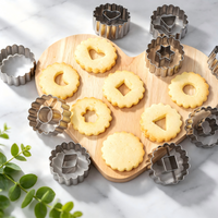Cookie Cutter Set, 9PCS Food Grade, Jam Cookie Specialized, Moon Star Heart Flower, Easy Clean, Baking Molds Valentines Day