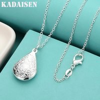 New 925 Sterling Silver Romantic Water Drop Photo Frame Pendant Necklace For Women Fashion Wedding Party Jewelry Birthday Gifts