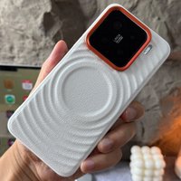 Case For Xiaomi 15 14 Pro Water Ripple Pattern Leather Magnetic Red Metal Camera Lens Ring Cover For Xiaomi MI 15Pro 15 5G Shell