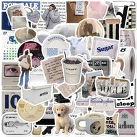 57pcs Vintage Ins Simple Cute Stickers For Laptop Fridge Phone Scrapbook Helmet Decal Sticker Story Store