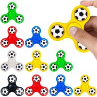 6/12Pcs Three-leaf Football Pattern Fidget Spinner Kids Birthday Baby Shower Wedding Guest Gift School Reward Carnival Gift Pack