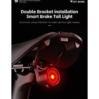 AliExpress West Biking WEST BIKING Bicycle Rear Light Intelligent Brake Sensing Bike Taillight Type-C Charging Cycling Warning Light Bike Accessories