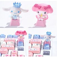 New Cute Cartoon Melody Cinnamoroll Sanrio Keycaps for Cherry Cross Axis Mechanical Keyboard Keycaps ESC Base ํค์บก