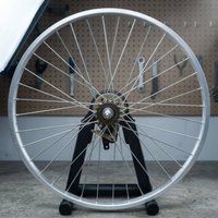 Cycle Rear Wheel Assembly Single-Speed Spoked Rear Wheel Bike Part Bearing Hub Silver Finish