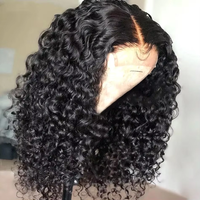 200 Density Short Curly Bob Deep Water Wave Wigs 100% Human Hair 13x4 Transparent Lace Frontal Wig 4x4 Lace Front Wig 14 16 Inch
