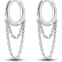 925 Sterling Silver Snake Bone Hoop Earrings Chain Dangle Earrings for Women Party Wedding Versatile Jewelry Gift