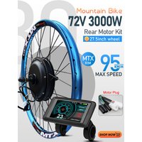 AliExpress LITTLE TT Electric Bike Conversion Kit 72V 3000W Brushless Rear Hub Motor Wheel 27.5inch MTX Rim Dropout 135mm For E-bike Hub Motor Kit