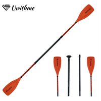 4-Section Adjustable Semi Carbon Paddle Convertible Single Double Blade Durable Carbon Mix Oar for SUP Kayak Surf Outdoor Sports