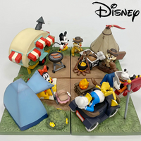 Disney Mickey Minnie Camping Series Figurine - Cartoon Mouse Donald Duck Goofy Chip 'n' Dale Pluto Toy Model for Collectors