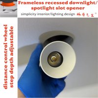 Frameless recessed spotlight/downlight slot opener distance control wheel cuthole unified and standardized step depth adjustable