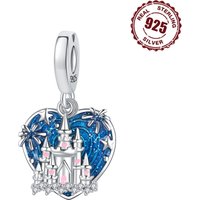 925 Sterling Silver Fireworks Castle Pendants Bracelet Charms Fit Women Jewelry Party Beads DIY Fine Gifts Accessories