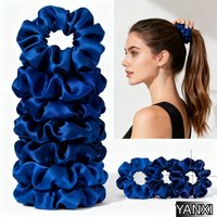 12/24pcs Solid Color Satin Hair Scrunchies Set For Women Elastic Ties Suitable Ponytail Casual Accessories Headwear Cute