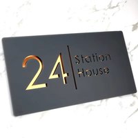 Custom Laser-Cut Acrylic Sign, Nordic 3D Floating Door Sign, Modern House Sign, Exterior Address, 2D Flat Name