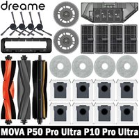 Akcesoria zamienne do odkurzacza Mova P50 Pro Ultra / Mova P10 Pro Ultra: szczotka główna, szczotka boczna, filtr, mop, worek na kurz