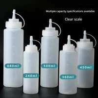 Ketchup BBQ Sauces Olive Oil Bottle Large Squeeze Condiment Bottles with NozzlesDispenser Squeeze Sauce Bottle Kitchen Gadget
