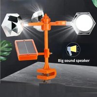3-in-1 Bird Repeller Solar Powered Ultrasonic Sound Wind Motion & Reflective Flash for Orchard Farm Garden Pond
