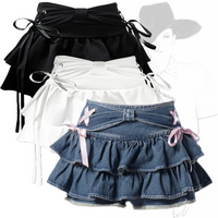 Neue Mode Frauen heißes Mädchen süße kawaii Bogen Vintage y2k Kleidung amerikanische Streetwear sexy Sommer a-Linie Gothic Mini Denim Röcke